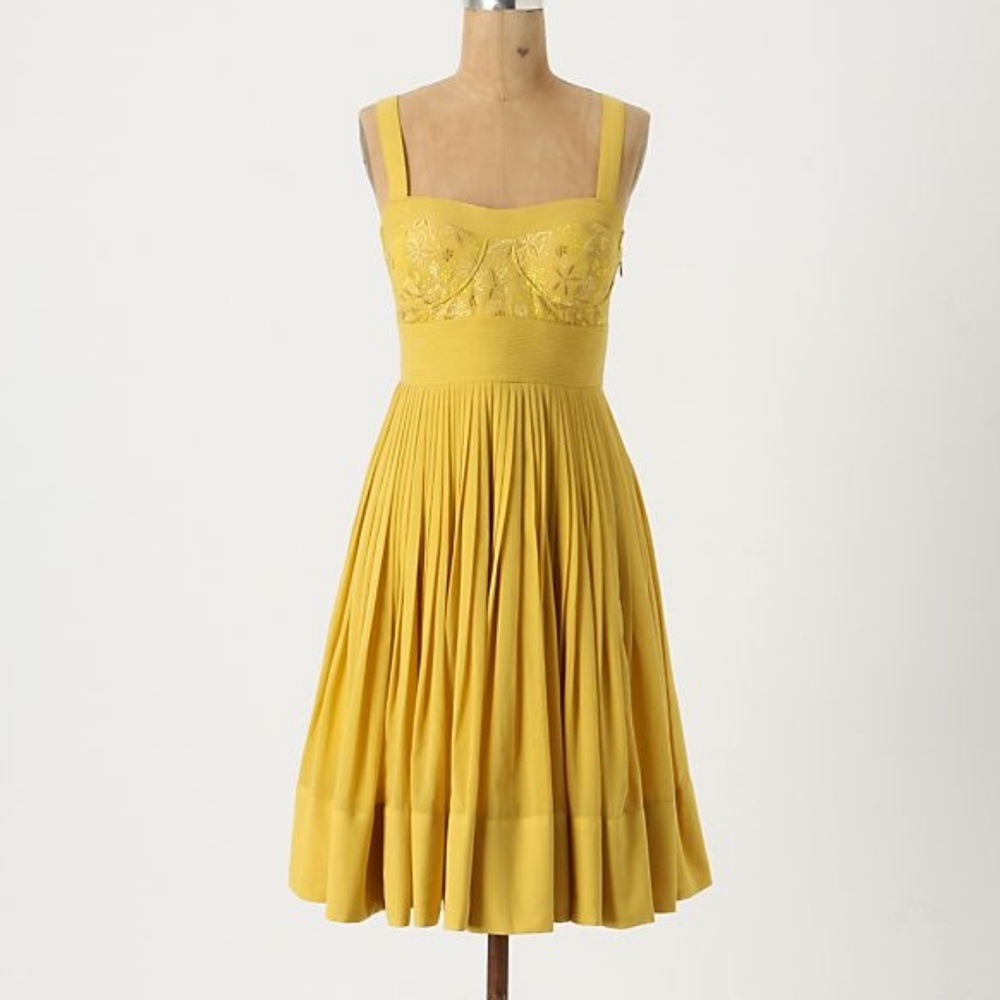 Anita Dongre Spiced Embroidered Yellow Dress